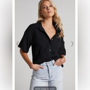 Black linen shirt from Showpo